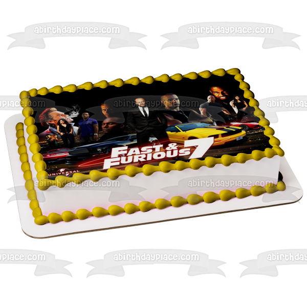 The Fast and the Furious 7 Vin Diesel Paul Walker Edible Cake Topper Image ABPID00119