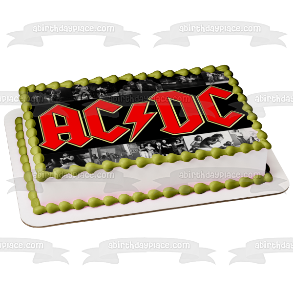 AC/DC Rock Band Stage Group Photos Guitar Live Performance Edible Cake ...