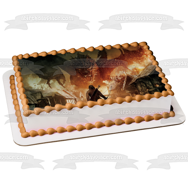 The Hobbit: The Battle of the Five Armies Smaug the Dragon Edible Cake Topper Image ABPID00166