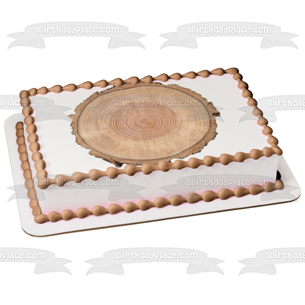 Wood Tree Ring Edible Cake Topper Image ABPID00173