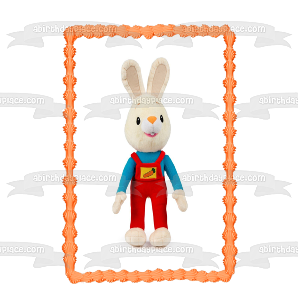 Harry the Bunny Plush Doll Carrot Edible Cake Topper Image ABPID00183