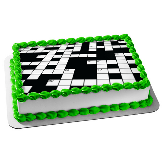Crossword Puzzle Edible Cake Topper Image ABPID52320