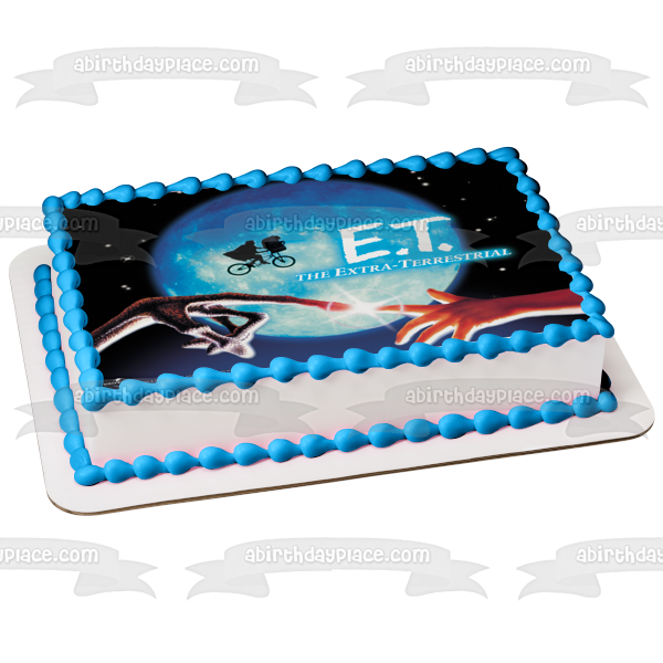 E.T. The Extra Terrestrial Bike Moon Edible Cake Topper Image ABPID00418