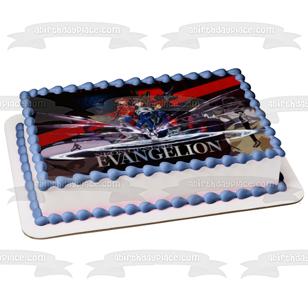 Neon Genesis Evangelion Welcome to the Apocalypse Mecha Assorted Characters Edible Cake Topper Image ABPID00494