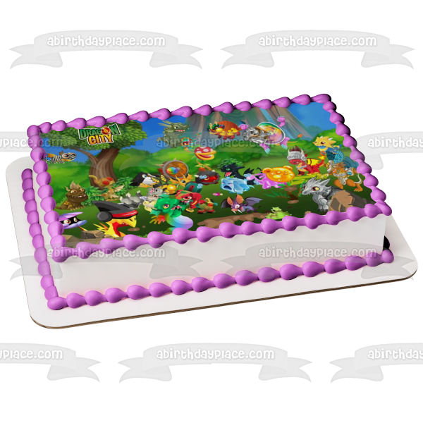 Dragon City Legends Are Waiting to Be Born with Assorted Characters Edible Cake Topper Image ABPID00575