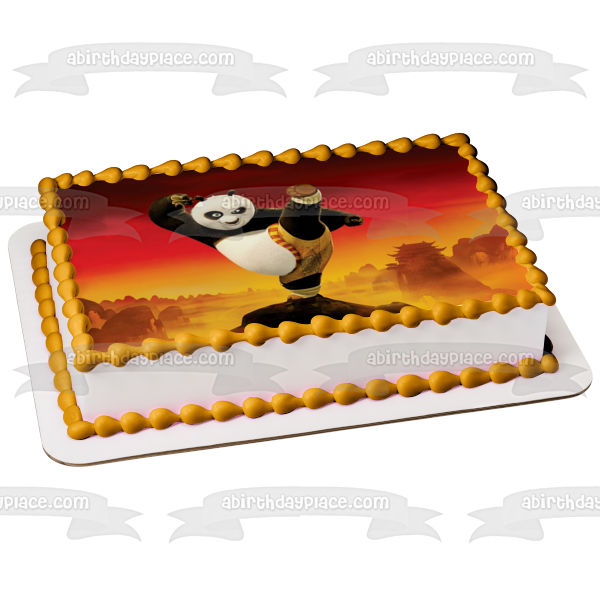 Kung Fu Panda Po Ping Kick Edible Cake Topper Image ABPID00578