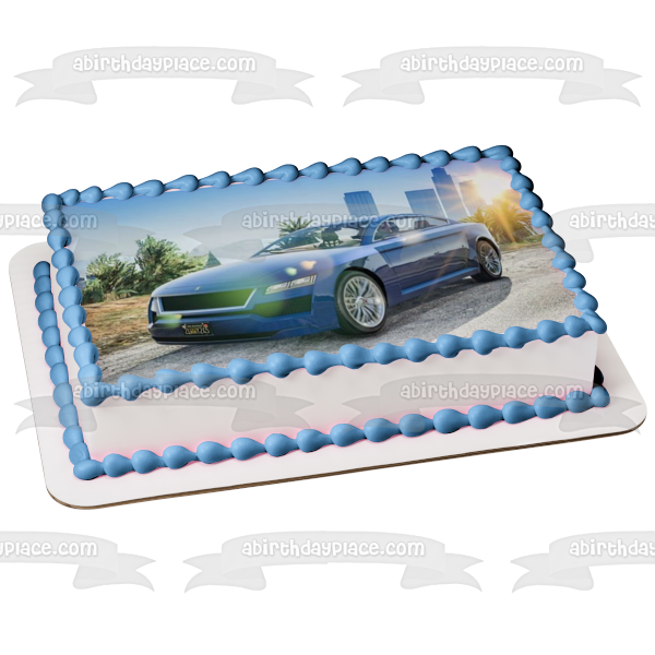 Grand Theft Auto Revolter Blue Edible Cake Topper Image ABPID00594