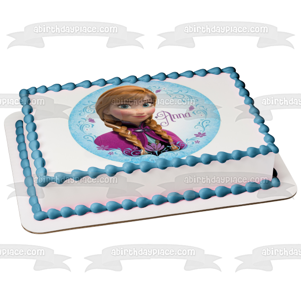 Disney Frozen Anna Braids and Flowers Edible Cake Topper Image ABPID00668