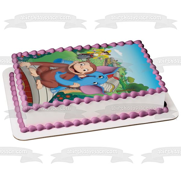 Curious George: The Elephant Upstairs Edible Cake Topper Image ABPID00017