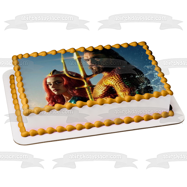 DC Comics Aquaman Arthur Curry Mera Edible Cake Topper Image ABPID00061