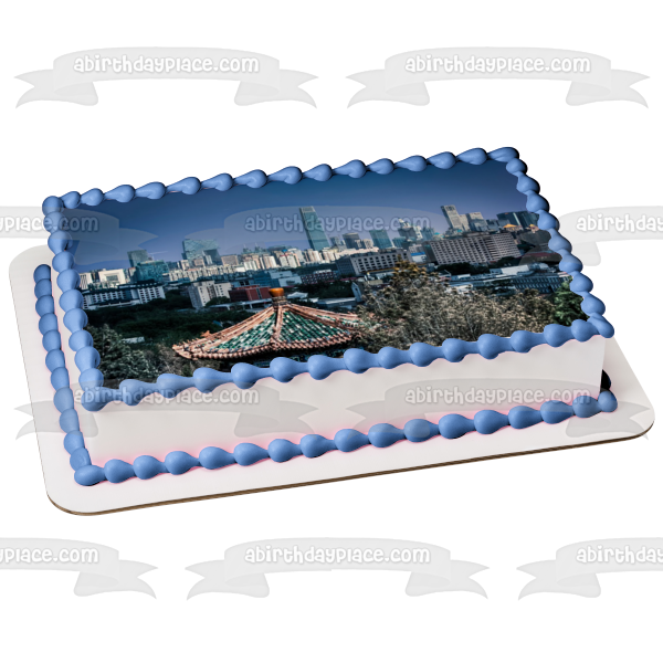Beijing China Skyline Daytime Park Edible Cake Topper Image ABPID00128