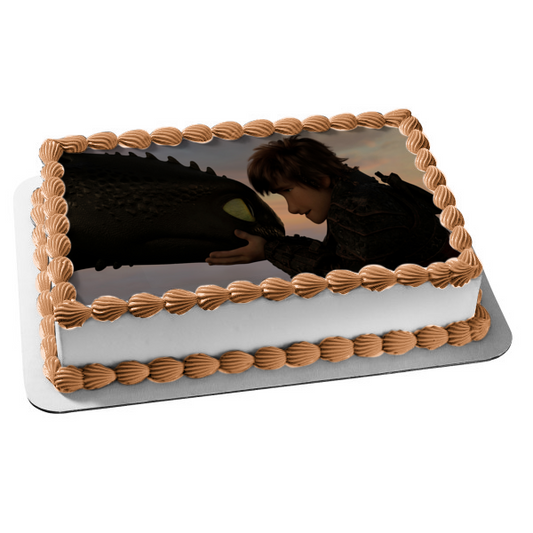 How to Train Your Dragon 3 Hidden World Toothless Hiccup Edible Cake Topper Image ABPID00080