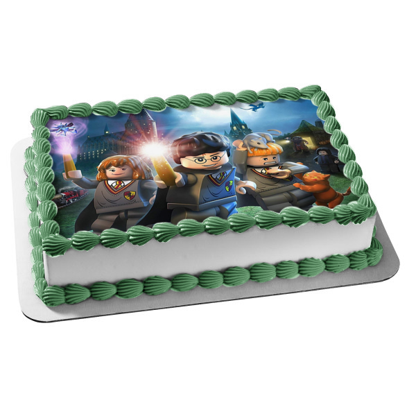 LEGO Harry Potter Hermione Granger Ron Weasley Edible Cake Topper Image ABPID00112