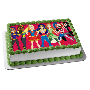 DC Super Hero Girls Superhero Girls Batwoman Supergirl Harley Quinn Edible Cake Topper Image ABPID00134