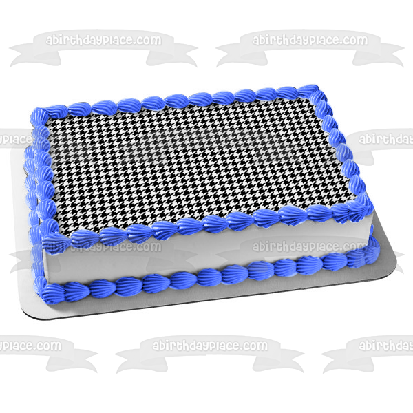Houndstooth Hounds Tooth Check Dogs Tooth Mirror Edible Cake Topper Image ABPID00167