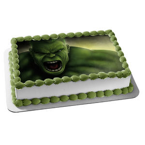 The Avengers the Hulk Angry Bruce Banner Face Edible Cake Topper Image ABPID00186