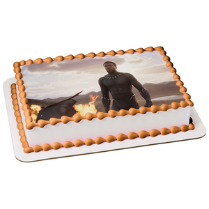 Marvel Black Panther T'Challa Mountains Fire Edible Cake Topper Image ABPID00188