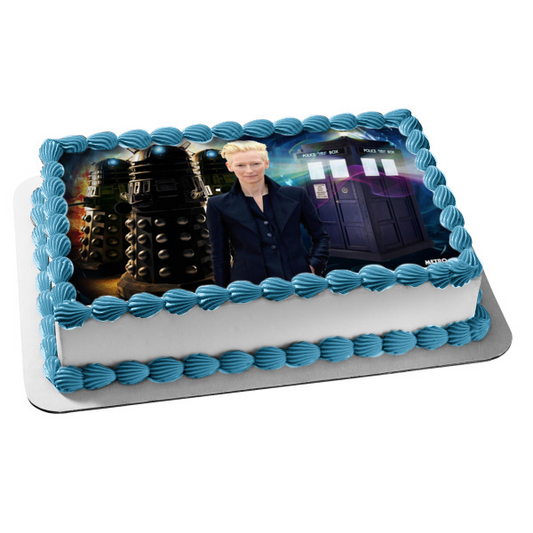 Doctor Who Tardis Tilda Swinton Edible Cake Topper Image ABPID00297