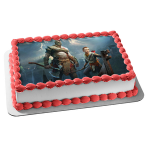 God of War Kratos Atreus Edible Cake Topper Image ABPID00342