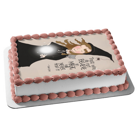 Witch Cat Crystal Ball Those Who Do Not Believe In Magic Will Never Find It Edible Cake Topper Image ABPID00390