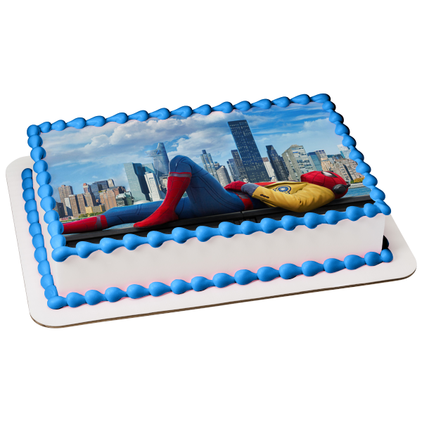 Spider-Man Far from Home Listening to Music Edible Cake Topper Image ABPID00406