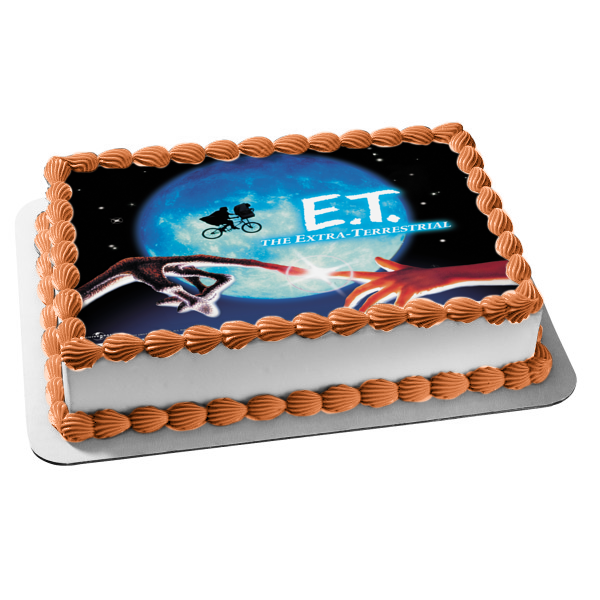 E.T. The Extra Terrestrial Bike Moon Edible Cake Topper Image ABPID00418