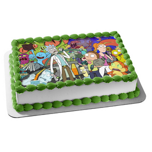 Rick and Morty Rick Sanchez Morty Beth Jerry Smith Edible Cake Topper Image ABPID00459