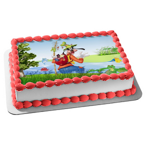 Disney Mickey Mouse and Friends Goofy Fishing Frogs Edible Cake Topper Image ABPID00491