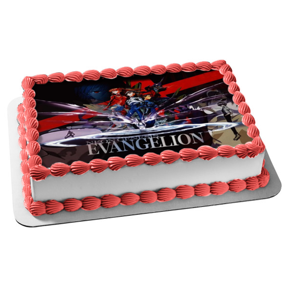 Neon Genesis Evangelion Welcome to the Apocalypse Mecha Assorted Characters Edible Cake Topper Image ABPID00494