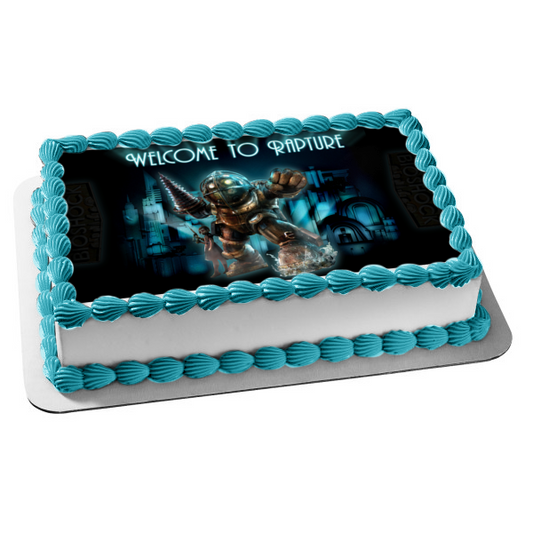 Bioshock Welcome to Rapture Big Daddy Little Sister Edible Cake Topper Image ABPID00498