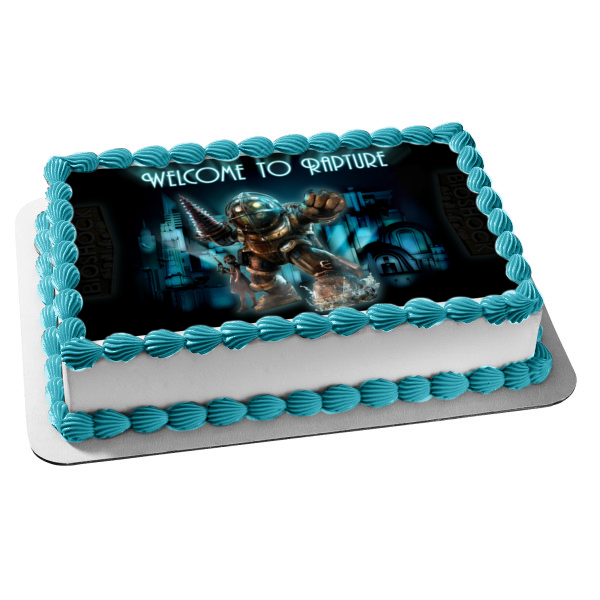 Bioshock Welcome to Rapture Big Daddy Little Sister Edible Cake Topper Image ABPID00498