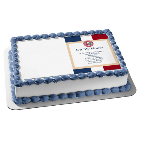 Eagle Scout Oath Picture Frame Edible Cake Topper Image Frame ABPID00530