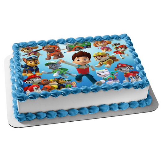 Paw Patrol Marshall Rocky Rubble Skye Edible Cake Topper Image ABPID00555