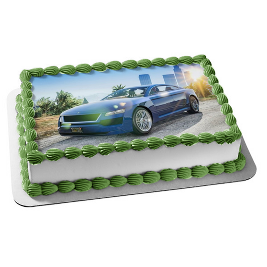 Grand Theft Auto Revolter Blue Edible Cake Topper Image ABPID00594