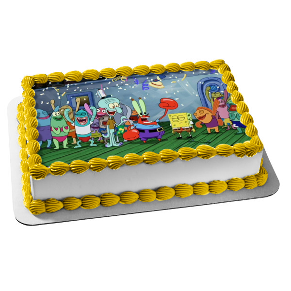 Spongebob Squarepants Krusty Krab Party Edible Cake Topper Image ABPID00612