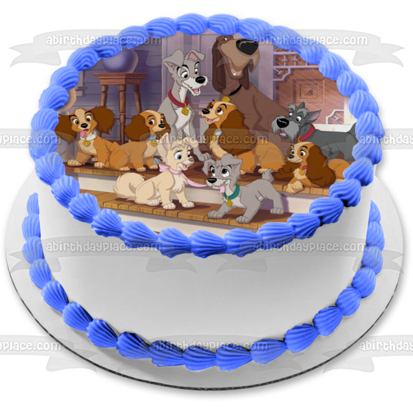 Lady and the Tramp Family and Friends Jock Trusty Scamp Angel Annette Collette Danielle Edible Cake Topper Image ABPID52306