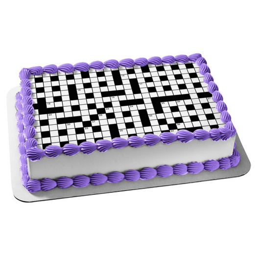 Crossword Puzzle Edible Cake Topper Image ABPID52319