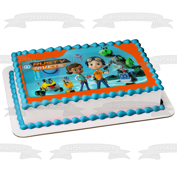 Rusty Rivets Whirly Ruby Ramirez Botasaur and Crush Edible Cake Topper Image ABPID08099