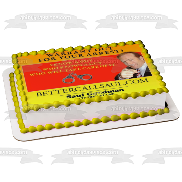 Better Call Saul Saul Goodman Attorney at Law Bill Board Edible Cake Topper Image ABPID27057