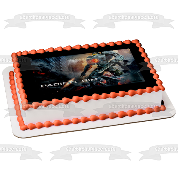 Pacific Rim Movie Poster on Black Border Edible Cake Topper Image ABPID00716
