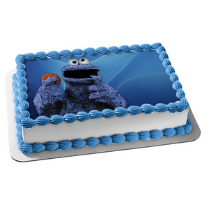 Sesame Street Cookie Monster Eat Cookie Edible Cake Topper Image ABPID00753