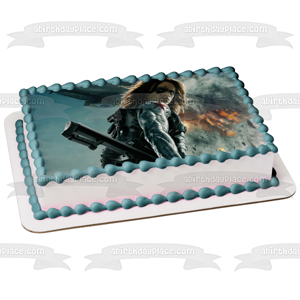 Comics Captain America the Winter Soldier Scene Edible Cake Topper Image ABPID00756
