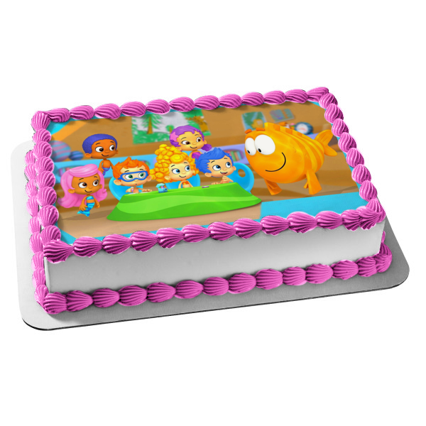 Bubble Guppies Tea Party Gil Molly Deema Goby Oona Nonny Edible Cake Topper Image ABPID00801