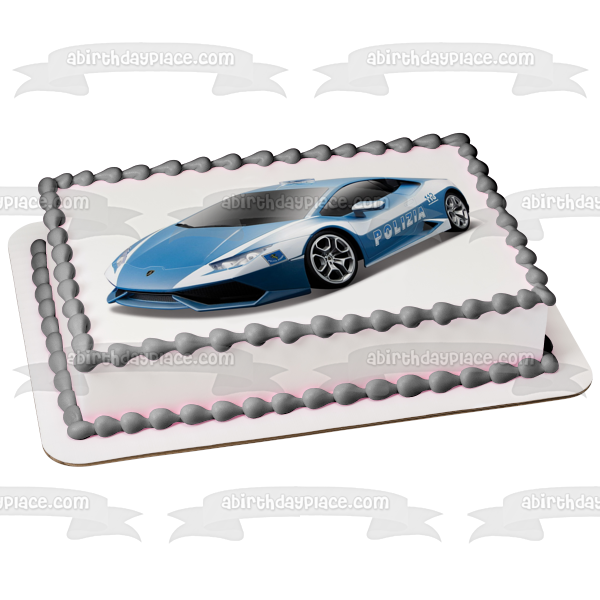 Polizia Car Blue Police Car Edible Cake Topper Image ABPID00811