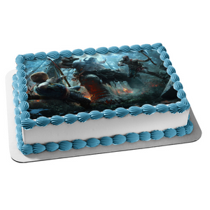 God of War Battle Scene Edible Cake Topper Image ABPID00823
