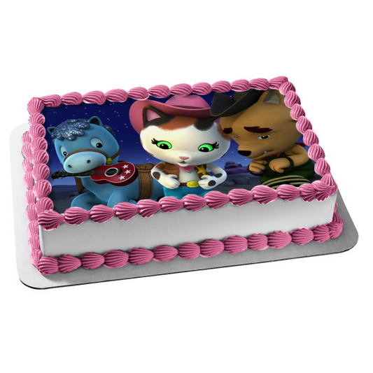 Sheriff Callie Got Trouble Teddy Sparky Edible Cake Topper Image ABPID00835