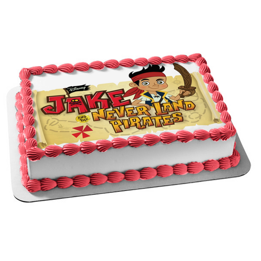 Jake and the Never Land Pirates Sword and a Map Edible Cake Topper Image ABPID07956