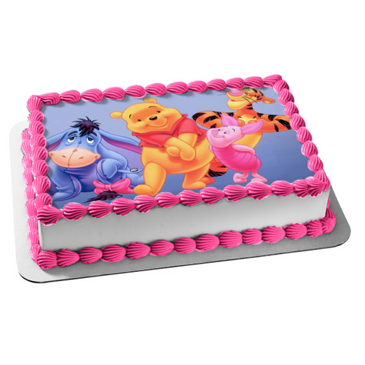 Disney Winnie the Pooh Eeyore Piglet Tigger - Decoración comestible para tarta, imagen ABPID08532 