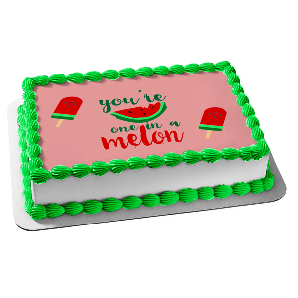 You're One N a Melon Birthday Baby Shower Edible Cake Topper Image ABPID50253