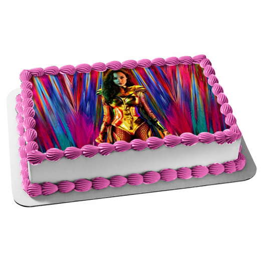 DC Wonder Woman 1984 Gal Gadot Diana Prince Edible Cake Topper Image ABPID50773